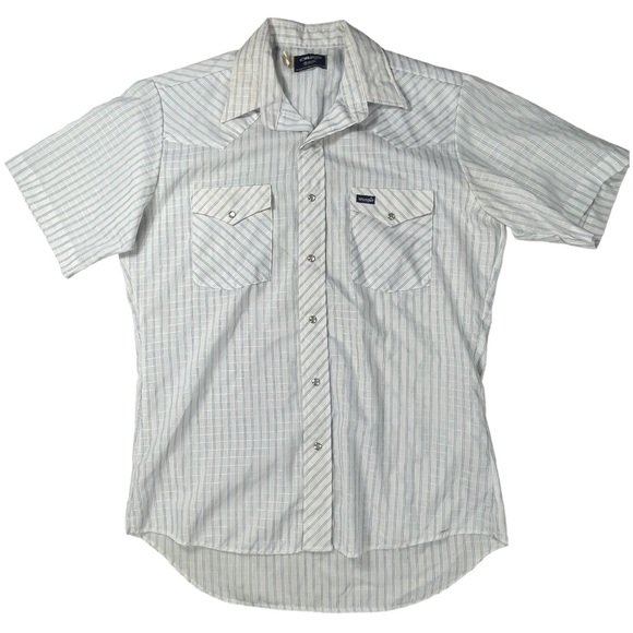 Vintage men’s button down western short sleeve 5 shirt bundle / crafting fabric - Picture 2 of 16